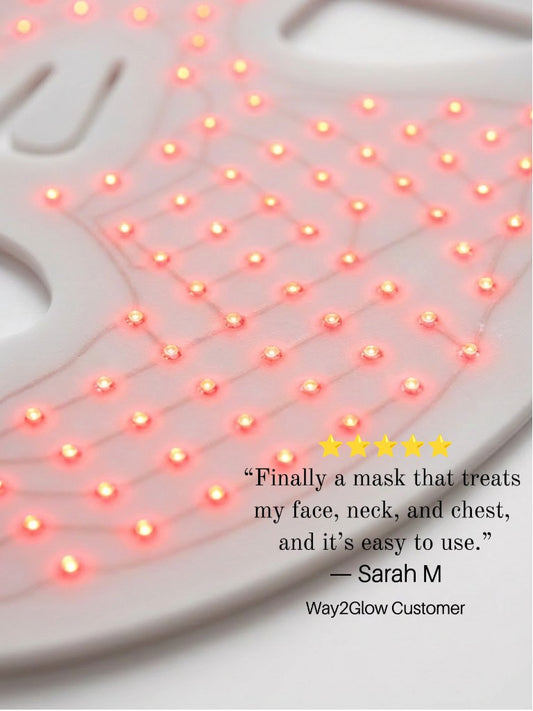LED Red Light Therapy Face Mask for Skin Rejuvenation & Collagen Support | Way2Glow