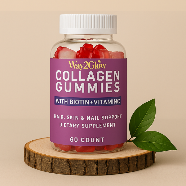 Collagen Gummies for Skin, Hair & Nails Support | Strawberry Flavour | Way2Glow