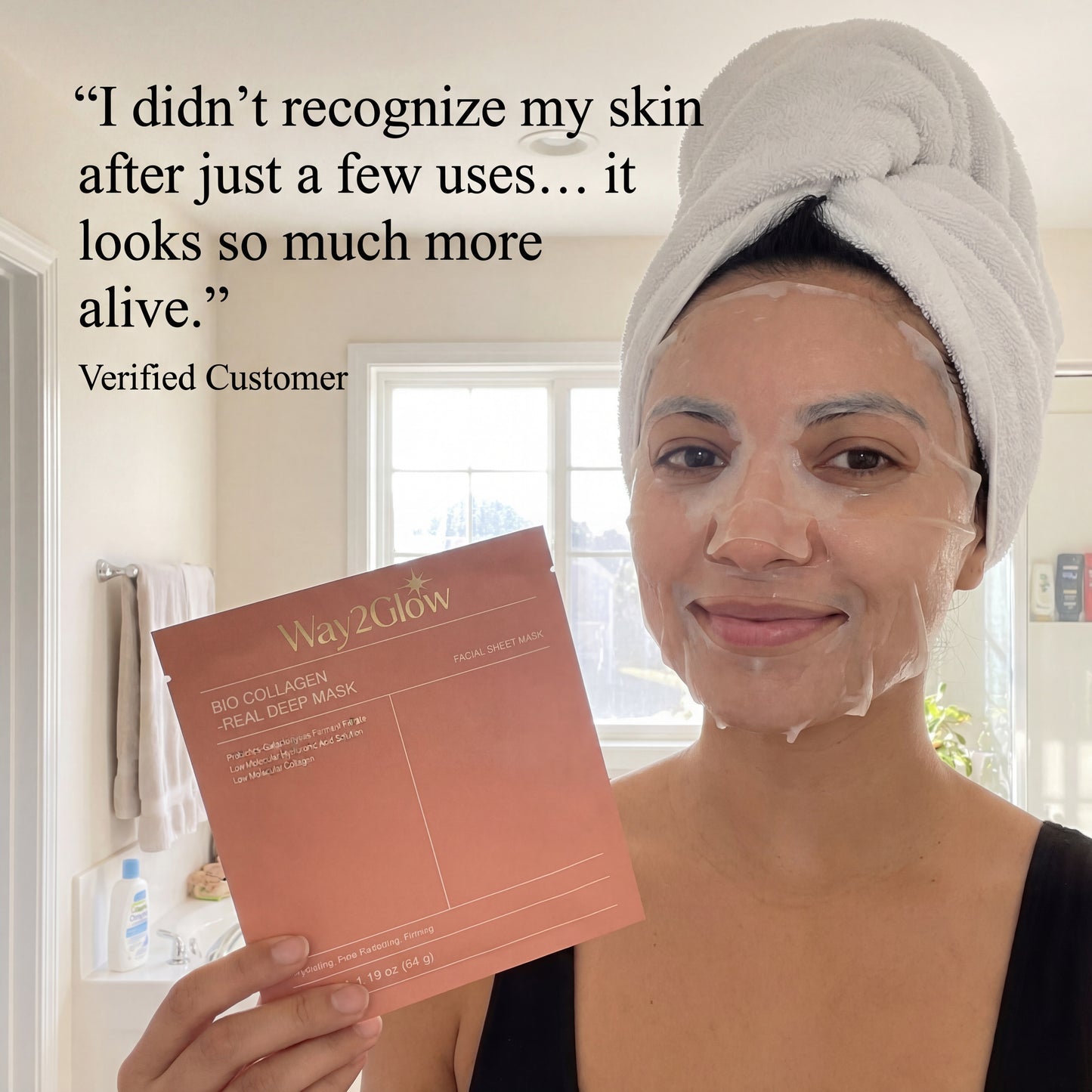 Bio Collagen Face Mask for Deep Hydration, Smoother & Glowing Skin | Way2Glow
